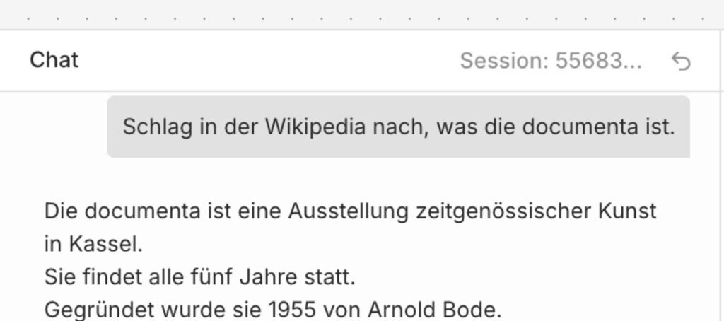Der Agent hat nachgeschlagen statt zu raten.